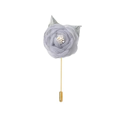 ZCHNB 7 * 11 CM 5 STÜCKE Kamelie Gold Satin Blume Anstecknadel Abzeichen Blume Corsage Satin Blume/Rose Anstecknadel Brosche Pin Für Frauen Braut von ZCHNB