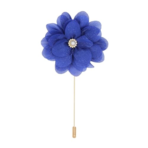 ZCHNB 8 * 11 cm 6/12 Stück Perlengold Seidenchiffontuch Blumenanstecknadel Anstecker Blumencorsage Satinblumenanstecknadel Brosche Anstecknadel für Frauen Braut von ZCHNB