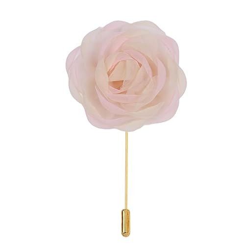 ZCHNB 9 * 10 CM 3/6 STÜCKE Retro 2 Farbe Gold Satin Blume Anstecknadel Abzeichen Blume Corsage Satin Blume/Rose Anstecknadel Brosche Pin Für Frauen Braut von ZCHNB