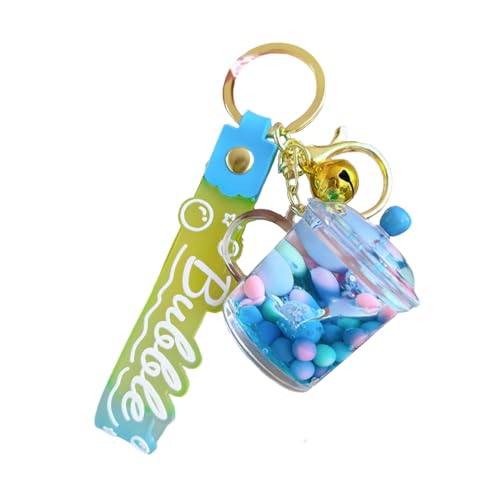 ZDHC Niedlicher Treibsand-Schlüsselanhänger, kreativ, beweglich, flüssig, Regenbogenbohne, schwimmender Schlüsselanhänger, Autoschlüssel, Taschenanhänger für Frauen, blau, One size ZDHC Niedlicher Treibsand-Schlüsselanhänger, kreativ, beweglich, flüssig, Regenbogenbohne, schwimmender Schlüsselanhänger, Autoschlüssel, Taschenanhänger für Frauen, blau, One size von ZDHC