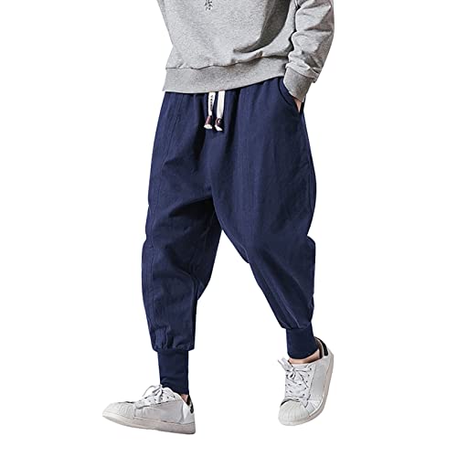 ZDSUHYIW Haremshose Herren Leinen Japanisch Leinenhose Breite Leinenhosen Kordelzug Leichte Haremshosen Goa Haremshose Yogahose Bequem Jogging Trainingshose Hip Hop Sweatpants ZDSUHYIW Haremshose Herren Leinen Japanisch Leinenhose Breite Leinenhosen Kordelzug Leichte Haremshosen Goa Haremshose Yogahose Bequem Jogging Trainingshose Hip Hop Sweatpants von ZDSUHYIW