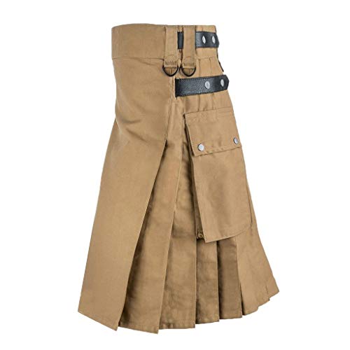 ZDSUHYIW Herren Schottischer Kilt Mittelalter Vintage Kiltie Taschenröcke Individualität Schottenkilt Goth Mode Schottenrock Hohe Taille Faltenröcke ZDSUHYIW Herren Schottischer Kilt Mittelalter Vintage Kiltie Taschenröcke Individualität Schottenkilt Goth Mode Schottenrock Hohe Taille Faltenröcke von ZDSUHYIW