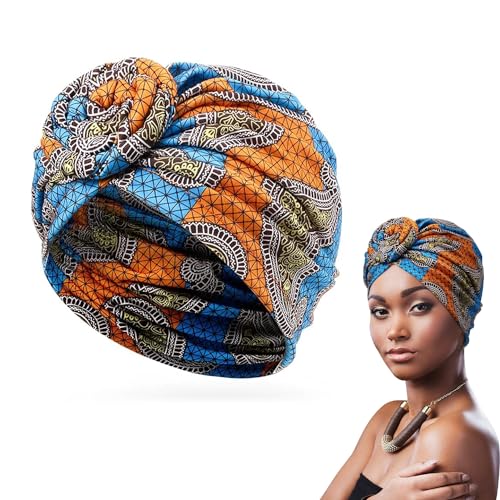 ZEACCT 1 Stück Afrikanisch Turbane Damen Plissee Mützen, Stretch Turban, Für Accessoire, Alltagskleidung, Einkaufen, Hausarbeit, Make-Up (Der Empfohlene Kopfumfang Beträgt 58 cm) von ZEACCT