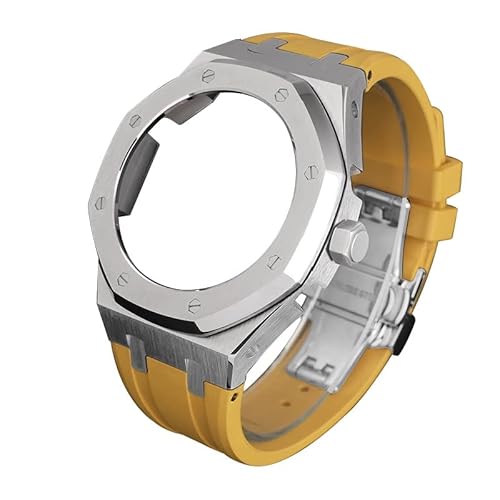 ZEDEVB 4. Generation Casioak MOD Kit für G-Shock GA2100 GA-2100 2110 Metall-Uhrengehäuse Edelstahl-Lünette Gummiband Uhrenarmband (Farbe: A39) von ZEDEVB