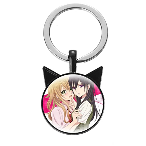 Citrus Aihara Yuzu Anime Schlüsselanhänger Jungen Mädchen Aihara Mei Cosplay Schlüsselanhänger Ohr Basis Cabochon Glas Anhänger Cartoon Figur Schlüsselanhänger, weiß, L von ZEIA3