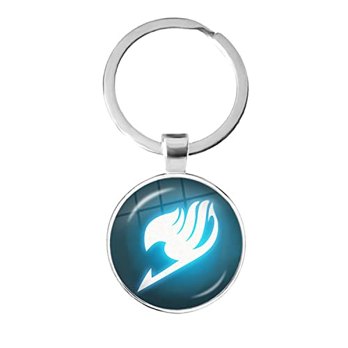 Fairy Tail Schlüsselanhänger Gilde Logo Tattoo Abzeichen Glas Schlüsselanhänger Schlüsselanhänger Ring Anime Schmuck Großhandel, weiß, L von ZEIA3