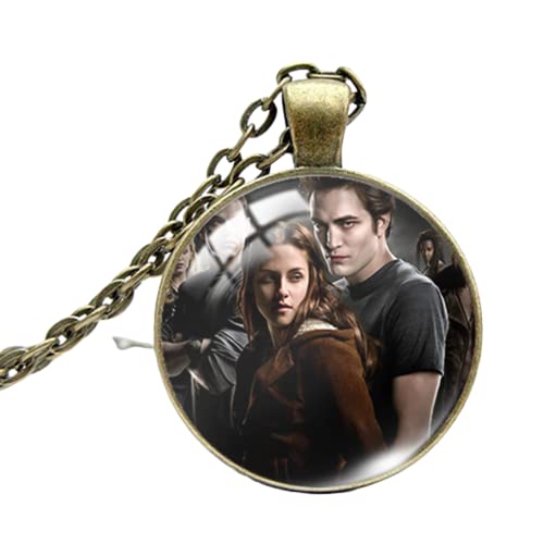 Personalisierter Film Twilight Portraits Anhänger Vampir Bella Halskette rund Glaskuppel Anhänger Schmuck, Zinklegierung von ZEIA3