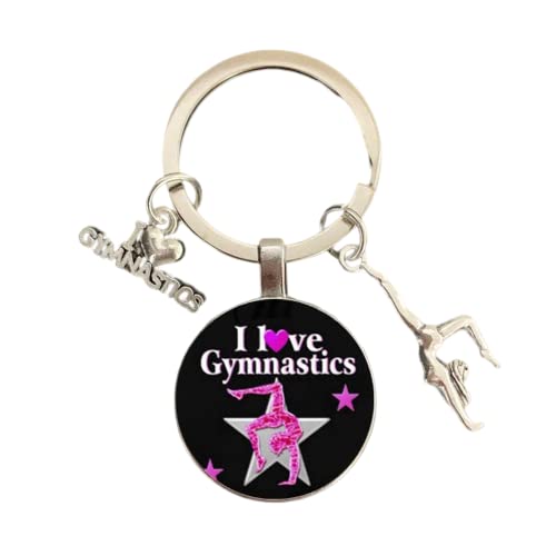 Rhythmische Gymnastik Schlüsselanhänger Gymnastik Anhänger mit Kristall Design Gymnastik Schlüsselanhänger Gedenkgeschenk, weiß, L von ZEIA3