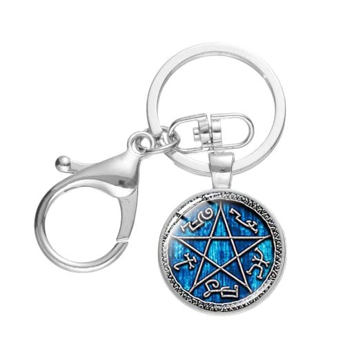 Supernatural Dean Schlüsselanhänger Steampunk Figur Glas Cabochon Karabinerverschluss Anhänger Schlüsselanhänger Ring Geschenk, weiß, L von ZEIA3