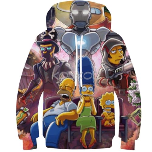 Kinder Die Simpsons Hoodie Kinder Langarm Kleidung Cartoon 3D Druck Jungen Mädchen Sweatshirt Coole Kleidung 8-10 Jahre von ZELLYA