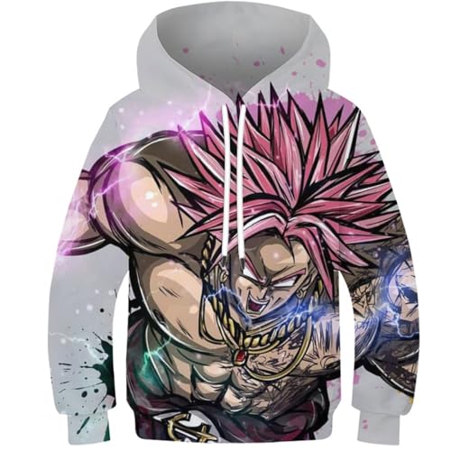 ZELLYA Kinder Kapuzenpullover 3D Dragon Ball Pullover Mädchen Jungen Hoodie Pullover Mode Jugend Sportkleidung Lässig Langarm 10–12 Jahre von ZELLYA