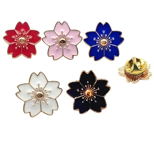 5 Stück süße Kirschblüten Emaille Pins College-Stil Cartoon Blume Legierung Anstecknadeln Damen Anzug Rucksack Cheongsam Kleid Hut Corsage Abzeichen Zubehör, One size, Metall, Kein Edelstein 5 Stück süße Kirschblüten Emaille Pins College-Stil Cartoon Blume Legierung Anstecknadeln Damen Anzug Rucksack Cheongsam Kleid Hut Corsage Abzeichen Zubehör, One size, Metall, Kein Edelstein von ZENRUIMING