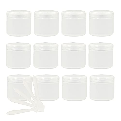ZEOABSY 12 Stück, 150ml Transparent Plastik Leerdose, Kosmetische Lotion Creme Tiegel mit Schraubverschluss, Innenfutter, für Cremedose, Nailart Lippenbalsam Creme + 5 x Löffel ZEOABSY 12 Stück, 150ml Transparent Plastik Leerdose, Kosmetische Lotion Creme Tiegel mit Schraubverschluss, Innenfutter, für Cremedose, Nailart Lippenbalsam Creme + 5 x Löffel von ZEOABSY