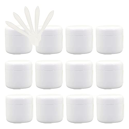 ZEOABSY 12 Stück, 150ml Weiß Plastik Leerdose, Kosmetische Lotion Creme Tiegel mit Schraubverschluss, Innenfutter, für Cremedose, Nailart Lippenbalsam Creme + 5 x Löffel ZEOABSY 12 Stück, 150ml Weiß Plastik Leerdose, Kosmetische Lotion Creme Tiegel mit Schraubverschluss, Innenfutter, für Cremedose, Nailart Lippenbalsam Creme + 5 x Löffel von ZEOABSY
