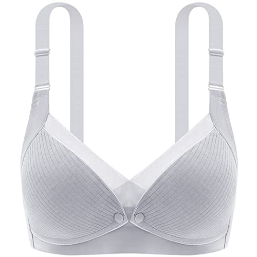 ZESLIV Damen Nahtloser Still-BH Vorderverschluss aus Baumwolle Grau 85D Schwangerschafts BH Ohne Bügel Mutterschaft BH ZESLIV Damen Nahtloser Still-BH Vorderverschluss aus Baumwolle Grau 85D Schwangerschafts BH Ohne Bügel Mutterschaft BH von ZESLIV