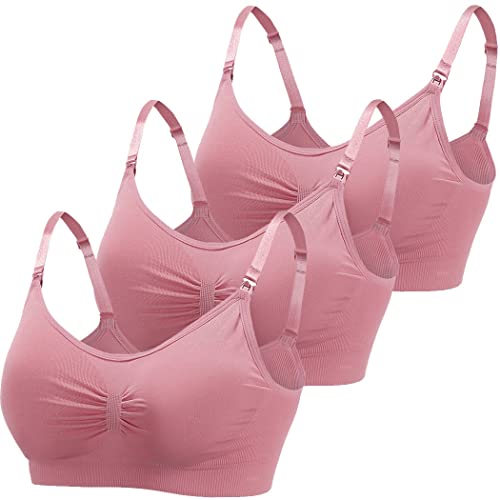 ZESLIV Damen Nahtloser Still-BH aus Baumwolle 3er Pack Schwangerschafts BH Rosa Ohne Bügel Mutterschaft BH ZESLIV Damen Nahtloser Still-BH aus Baumwolle 3er Pack Schwangerschafts BH Rosa Ohne Bügel Mutterschaft BH von ZESLIV