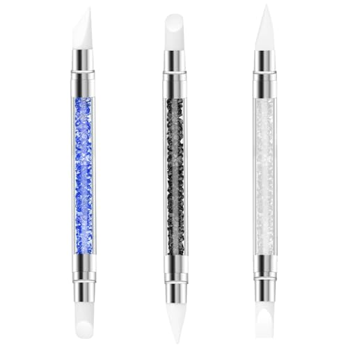 ZEYIYER 3 Stück Nagel Pinsel Silikon, Nagelkunst Skulptur Stift, Doppel Köpfe DIY Maniküre Werkzeug, Strassstein Picker, Gel Schnitzen Pinsel für Design, Shaping Drawing Carving Nagelfolie ZEYIYER 3 Stück Nagel Pinsel Silikon, Nagelkunst Skulptur Stift, Doppel Köpfe DIY Maniküre Werkzeug, Strassstein Picker, Gel Schnitzen Pinsel für Design, Shaping Drawing Carving Nagelfolie von ZEYIYER