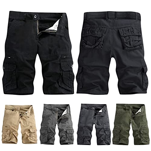 ZGIDDAZ Kurze Hosen Herren Sport Shorts Herren Cargohose Herren Stretch Kurz Chino Hose Herren Stretch Regular Fit Kurze Luftige Kurze Sporthose Herren Baumwolle Bermuda Shorts Herren Dunkelgrau 33 von ZGIDDAZ