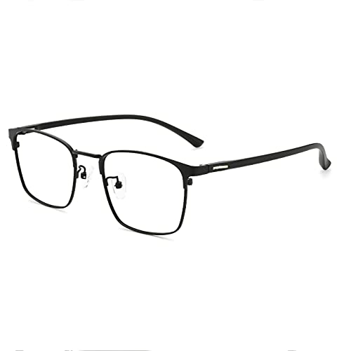 ZGYOZMNG Lesebrille für Herren, Computerbrille mit Blaulichtfilter, Metallrahmen, Federscharnier, leichte Gaming-Lesebrille, Schutz vor Augenbelastung, Schwarz, 2,50 (Schwarz 3) von ZGYOZMNG