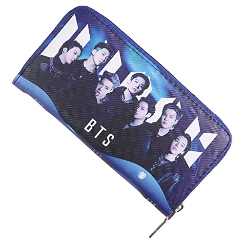 Kpop BTS Merchandise Leder Lange Geldbörsen für Army Geschenke, blau, 19x9x3cm, Casual von ZHENGGE