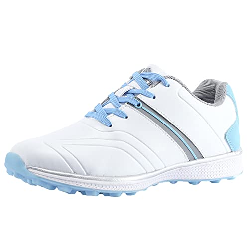 ZHENSI Damen-Golfschuhe, Lässige Spikeless-Golf-Trainingsschuhe Bequem rutschfest Für Mädchen,Blau,35 EU von ZHENSI