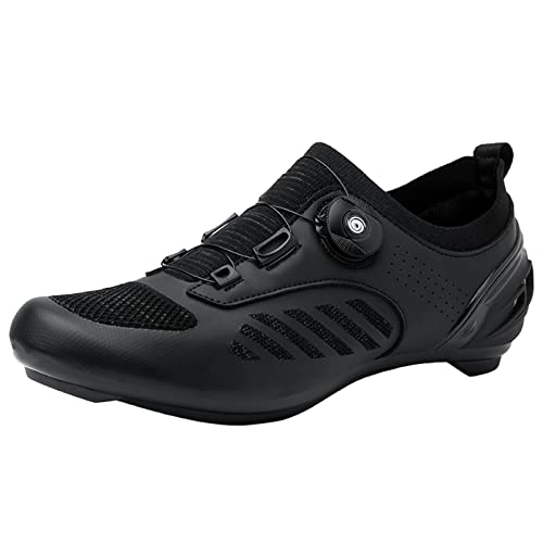 ZHENSI Fahrradschuhe Für Herren, Indoor-Rennradschuhe Kompatibel Mit Peloton SPD Mit Cleats Delta Mesh Leicht,Schwarz,36 EU von ZHENSI