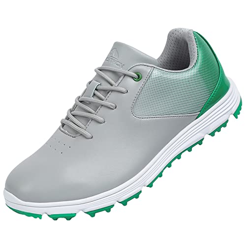 ZHENSI Herren-Golfschuhe, wasserdichte Spikeless-Golf-Trainingsschuhe Outdoor-Sneaker Große Größe,Grün,46 EU von ZHENSI