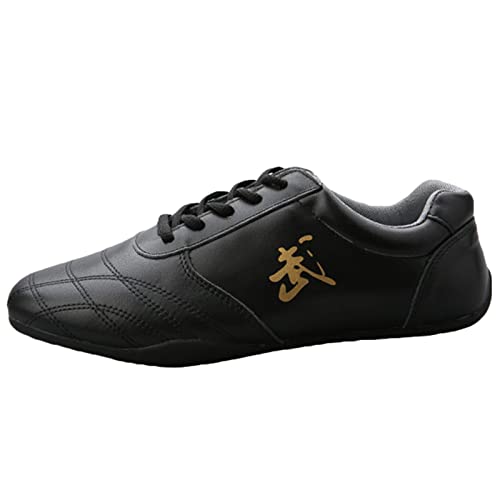 ZHENSI Tai-Chi-Schuhe, Herren-Damen-Kampfsportschuhe Weiche rutschfeste Lässige Wanderschuhe,Schwarz,35 EU von ZHENSI