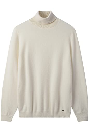 ZHILI Herren Kaschmir Pullover einfarbig Turtleneck Pullover_Weiß_XXX-Large von ZHILI