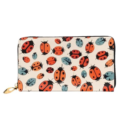 ZHONGSK Damen Leder Geldbörse - Stilvolle Lange Geldbörse Geldbörse mit Reißverschluss Clutch Bag - Münz-Kreditkartenhalter Organizer - Happy Halloween Day, Unendlich gesprenkeltes Muster, von ZHONGSK