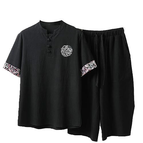 ZHOUXIAO Männer Kung Fu Uniformen Plus Größe Kampfkunst Sets Tang Anzüge Chinesische traditionelle Kleidung Taichi Kleidung Baumwolle Leinen Kurzarm Mantel Tops und Kurze Hos black-7XL ZHOUXIAO Männer Kung Fu Uniformen Plus Größe Kampfkunst Sets Tang Anzüge Chinesische traditionelle Kleidung Taichi Kleidung Baumwolle Leinen Kurzarm Mantel Tops und Kurze Hos black-7XL von ZHOUXIAO
