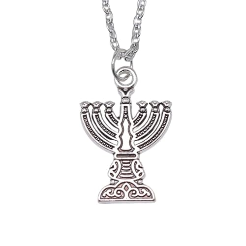 ZIAFRPN Antik Silber Farbe 25x17mm Kerzenständer Anhänger Halskette für Frauen ZIAFRPN Antik Silber Farbe 25x17mm Kerzenständer Anhänger Halskette für Frauen von ZIAFRPN