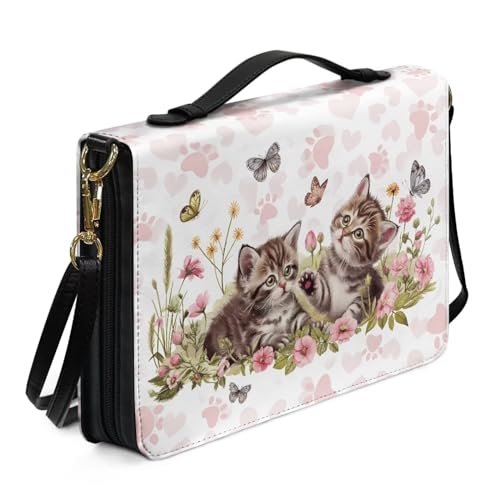 ZIATUBLES Bibelhüllen, Bibelhülle für Damen und Herren, Retro-Blume, Katze, Pfote, Schmetterling, Buch-Tragetasche mit Schultergurt, Bibel-Organizer für christliches Gebet, Größe XL ZIATUBLES Bibelhüllen, Bibelhülle für Damen und Herren, Retro-Blume, Katze, Pfote, Schmetterling, Buch-Tragetasche mit Schultergurt, Bibel-Organizer für christliches Gebet, Größe XL von ZIATUBLES