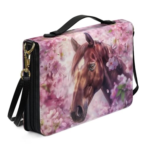 ZIATUBLES Bibelhüllen, Bibelhülle für Damen und Herren, große Kapazität, Buchtragetasche mit Schultergurt, Kirschblütenpferd-Druck, christliche Tasche für Gebet, Outdoor, Studium, M ZIATUBLES Bibelhüllen, Bibelhülle für Damen und Herren, große Kapazität, Buchtragetasche mit Schultergurt, Kirschblütenpferd-Druck, christliche Tasche für Gebet, Outdoor, Studium, M von ZIATUBLES