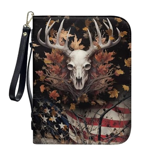 ZIATUBLES Kunstleder-Bibelhülle, Kirche, Bibeltasche, Buch-Organizer, Halter für Gebet, christlich, L-2XL, Geweih mit amerikanischer Flagge, Ahornblatt, XXL ZIATUBLES Kunstleder-Bibelhülle, Kirche, Bibeltasche, Buch-Organizer, Halter für Gebet, christlich, L-2XL, Geweih mit amerikanischer Flagge, Ahornblatt, XXL von ZIATUBLES