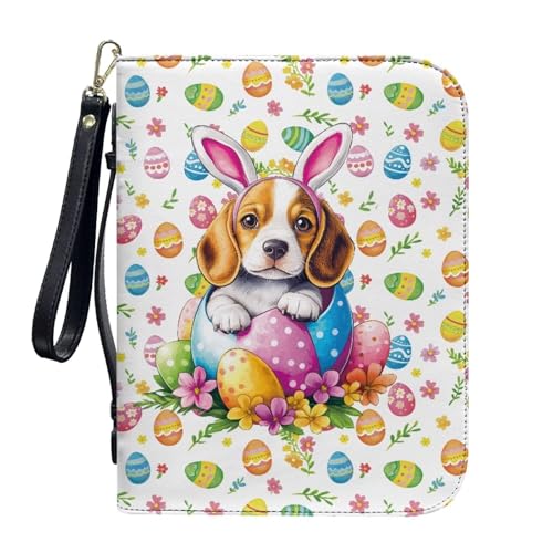ZIATUBLES Kunstleder-Bibelhülle mit Riemen, Kirchen-Bibeltasche für Damen, christliche Tasche, Schriftschutz, L-2XL, Osterei, Blumen-Beagle-Hund, XL ZIATUBLES Kunstleder-Bibelhülle mit Riemen, Kirchen-Bibeltasche für Damen, christliche Tasche, Schriftschutz, L-2XL, Osterei, Blumen-Beagle-Hund, XL von ZIATUBLES