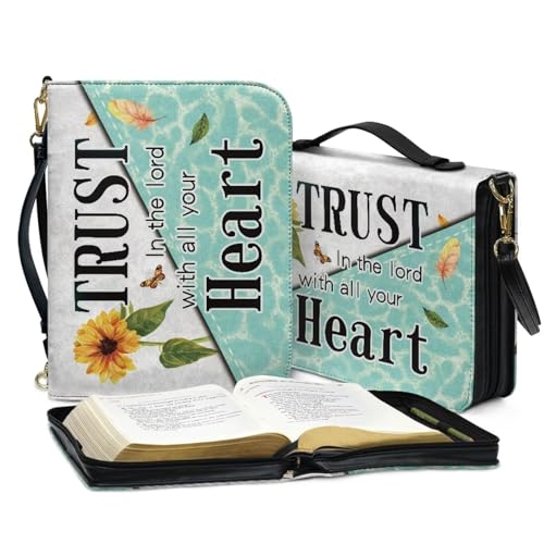ZIATUBLES Trust Bibelhülle mit Sonnenblumen-Motiv, mit Schultergurt, Bibeltragetasche, Buch-Schutzhalter für Damen und Herren, tragbare christliche Tasche für Gebetsstudium, XL ZIATUBLES Trust Bibelhülle mit Sonnenblumen-Motiv, mit Schultergurt, Bibeltragetasche, Buch-Schutzhalter für Damen und Herren, tragbare christliche Tasche für Gebetsstudium, XL von ZIATUBLES