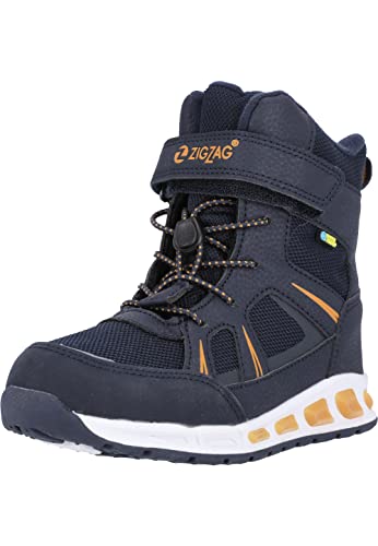 ZIGZAG Kinder Kinder Winterstiefel Clementu I Kids Boots WP mit Licht I Gummistiefel Mädchen und Jungen I wetterfeste gefütterte Schuhe Stiefeletten 2048 Navy Blazer 28 von ZIGZAG