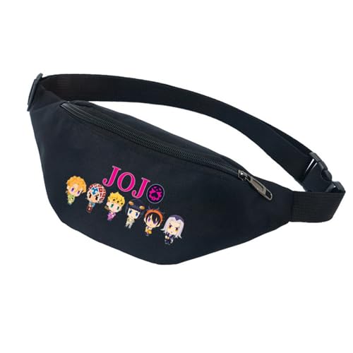 Jo-Jo's Bizar-re Adventu-re Gürteltasche Damen, Verstellbar Laufgürtel für Herren und Damen, Doggy Bag für Running, Outdoor Sport, Camping, Wandern, Fahrrad (Color : Black 4, Size : 30cm) von ZILUXI