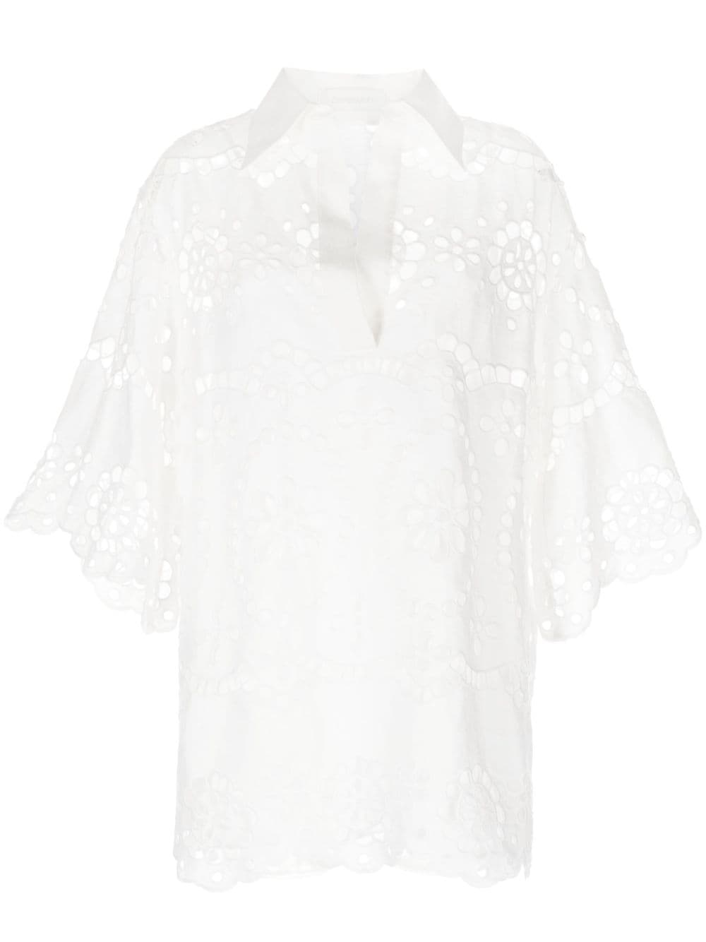 ZIMMERMANN Bluse mit Blumenstickerei - Weiß von ZIMMERMANN