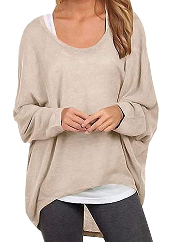 ZIOOER Fledermaushemd Damen Elegant Asymmetrisch Jumper Pullover Langarm Bluse Oberteil Herbst Winter Tops Hemd Tshirt Aprikose L ZIOOER Fledermaushemd Damen Elegant Asymmetrisch Jumper Pullover Langarm Bluse Oberteil Herbst Winter Tops Hemd Tshirt Aprikose L von ZIOOER