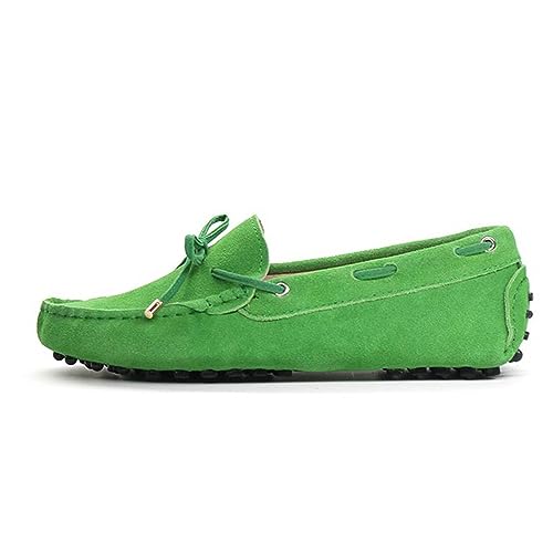 ZIRIA Flache Damenschuhe für Frühling und Sommer, echtes Leder, lässige Loafers, Schlupfschuhe, Fahrschuhe von ZIRIA