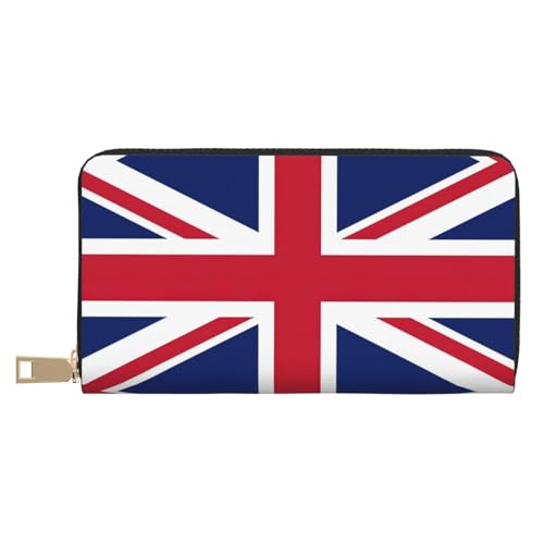 Reisebrieftasche aus Kunstleder, abstrakter Druck, außergewöhnlich, lang, mit Reißverschluss, für Damen, uk-flagge, Einheitsgröße von ZISHAK