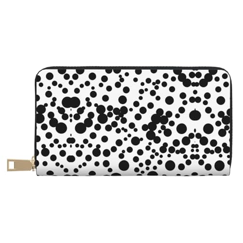 Reisebrieftasche mit süßem Otter-Motiv, außergewöhnlich, lang, Kunstleder, mit Reißverschluss, entworfen für Damen, Schwarz & Weiß Big Dot, Einheitsgröße von ZISHAK