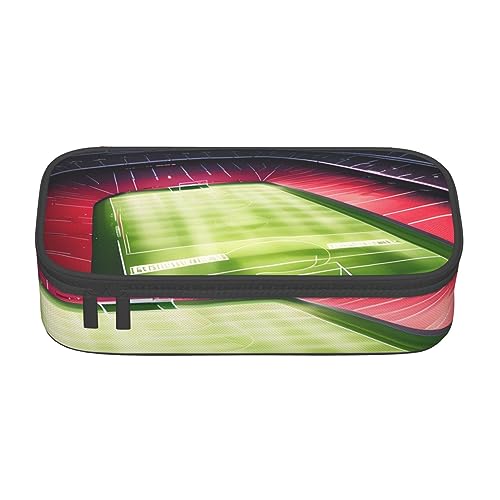 ZISHAK Federmäppchen, Motiv: Stadion-Fußball, Satdium-Feldlicht, Nacht-Federmäppchen, Stiftehalter, Make-up-Stifte Tasche, Oxford-Stofftasche, großer Organizer von ZISHAK