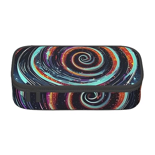 ZISHAK Federmäppchen mit Weltraumspirale, kosmisches Federmäppchen, großer Organizer für Stifte, Make-up-Stifte, Oxford-Stofftasche, großer Organizer von ZISHAK