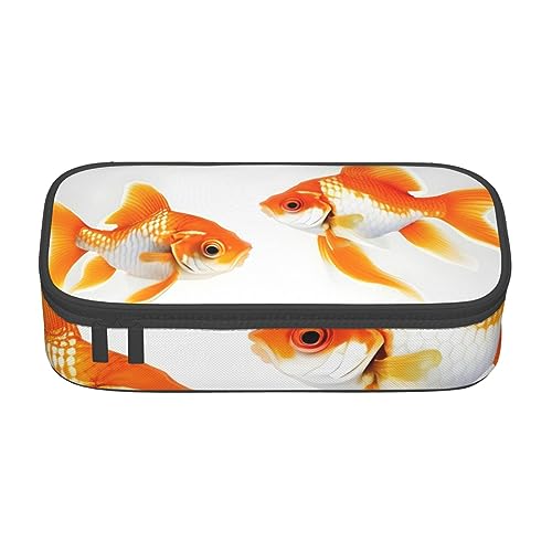 ZISHAK Federmäppchen mit niedlichem Goldfisch-Design, großer Organizer für Stifte, Make-up-Stifte, Oxford-Stofftasche, großer Organizer von ZISHAK