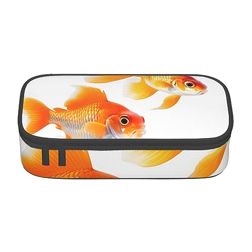 ZISHAK Federmäppchen mit niedlichem Goldfisch-Design, großer Organizer für Stifte, Make-up-Stifte, Oxford-Stofftasche, großer Organizer von ZISHAK