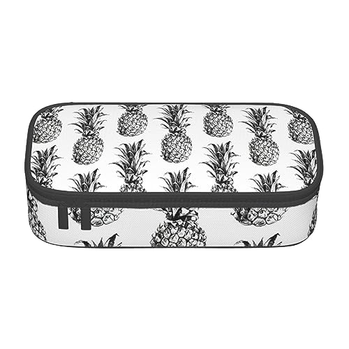 ZISHAK Federmäppchen mit tropischem Ananas-Motiv, großes Federmäppchen, Stiftehalter, Make-up-Stift, Oxford-Stofftasche, großer Organizer von ZISHAK