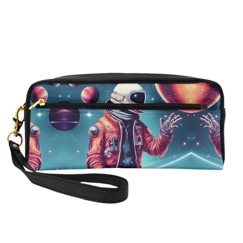 ZISHAK Tragbare Make-up-Tasche mit Nachthimmel und Bäumen, reisefreundliches Design, vielseitige Mini-Make-up-Tasche, Cool Man In Outer Space Galaxy, Einheitsgröße von ZISHAK